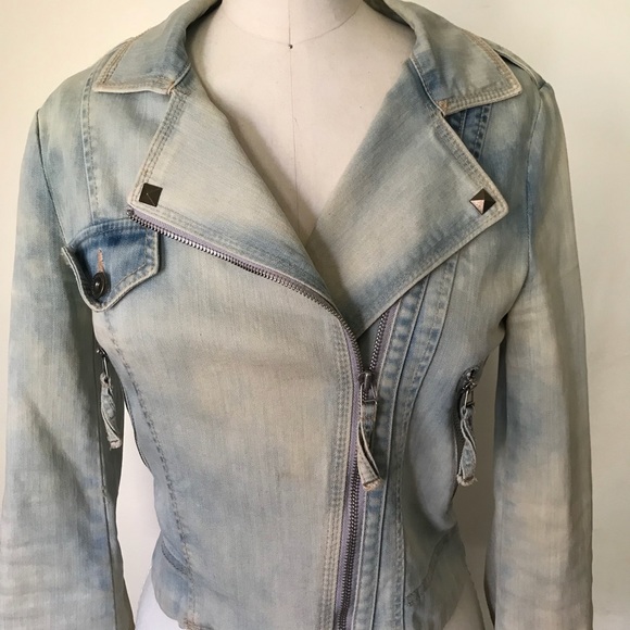 biker style denim jacket